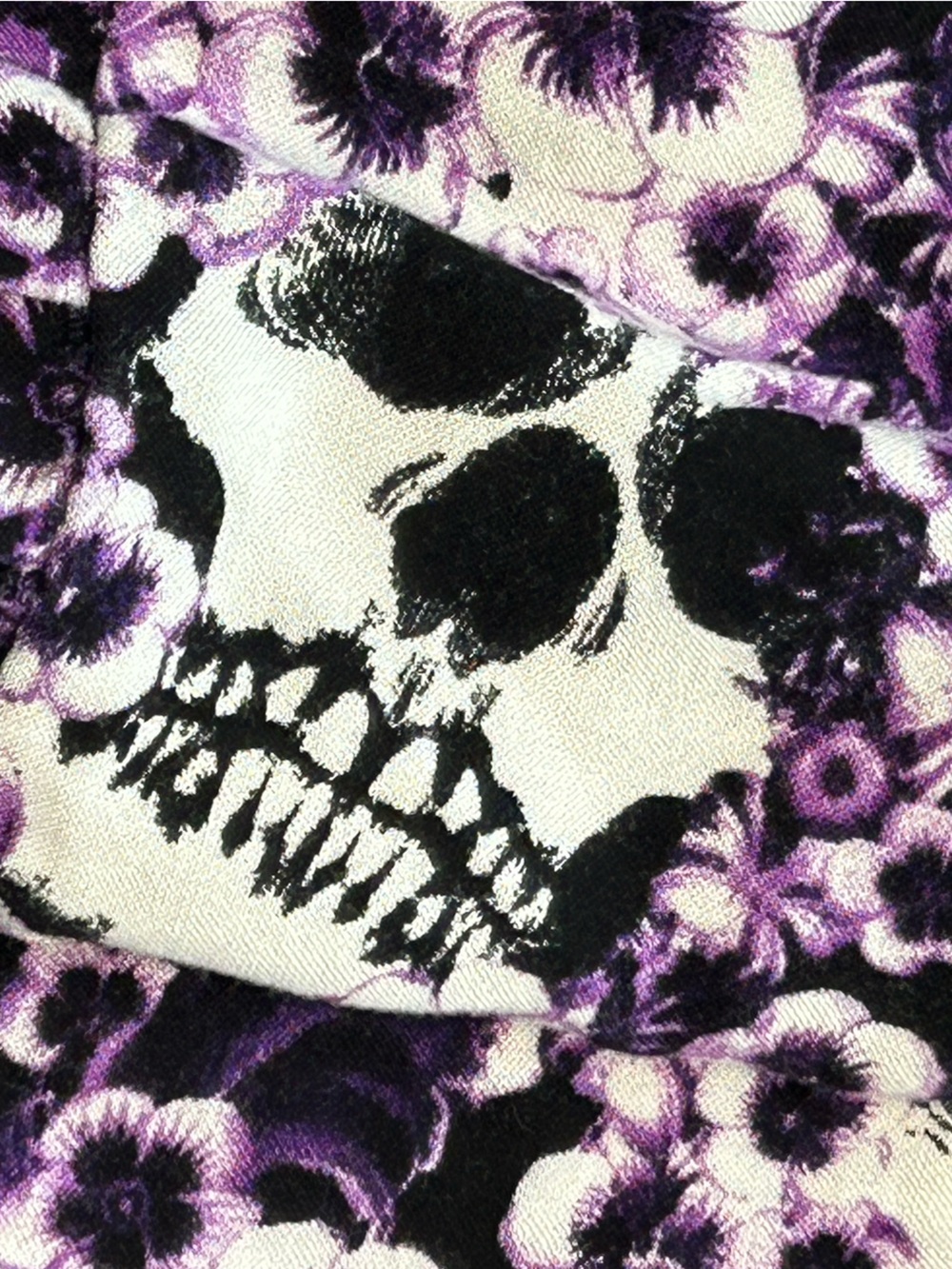 Hot topic purple floral skull print mini dress Whimsigoth 90s grunge edgy XS